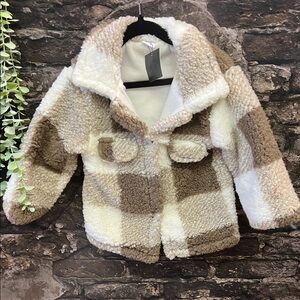 Cozy Kids Sherpa Jacket - Brown and Cream jagger lane